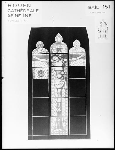 Photomontage de vitrail : baie 151, Christ en Croix