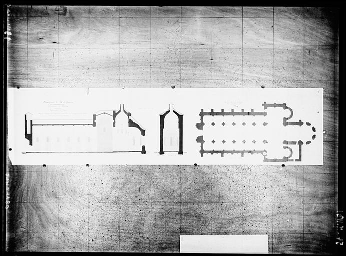 Plan et coupes longitudinale et transversales