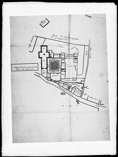 Plan de l'église et des bâtiments couventuels