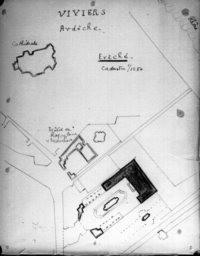 Plan de l'évêché et des alentours