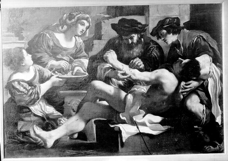 Tableau : sainte Irène soignant saint Sébastien