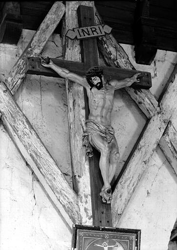 Bois peint : Christ en Croix