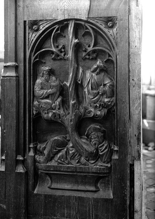 Stalles en bois sculpté de la croisée, parclose : Arbre de Jessé