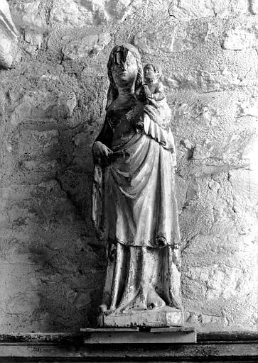 Statue en pierre ou bois : Vierge à l'Enfant