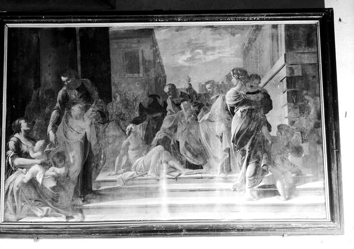 Peinture sur toile du choeur : saint Pierre guérit un paralytique