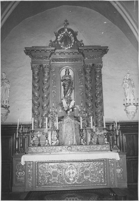 autel, retable, tabernacle, statue (maître-autel)