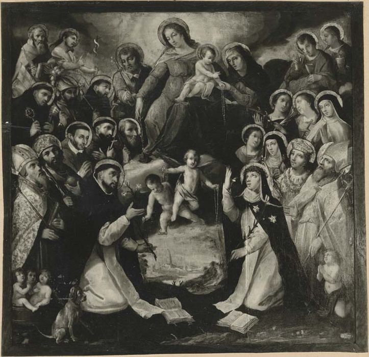 Tableau : l'Institution du rosaire