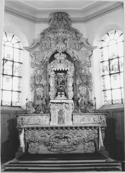 autel, retable, tabernacle, exposition, statues (maître-autel)