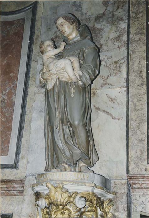 groupe sculpté, console : Saint Antoine-de-Padoue