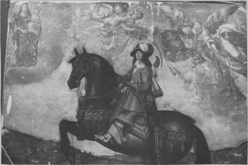 tableau : Madame de Saint-Balmont à cheval, vue partielle