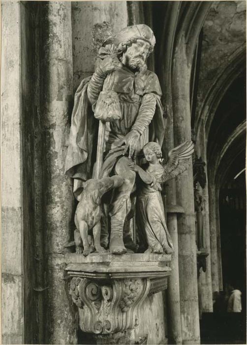 Groupe sculpté : Saint Roch