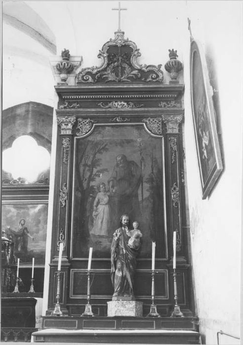 retable de l'autel latéral, côté Epître, tableau : Saint Joseph et l'Enfant Jésus