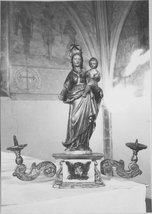 statuette et socle : Vierge à l'Enfant