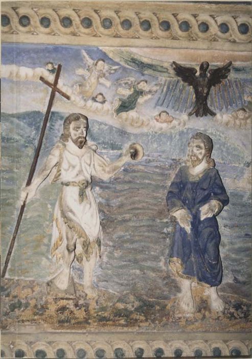demi-relief : le Baptême du Christ par saint Jean-Baptiste, détail