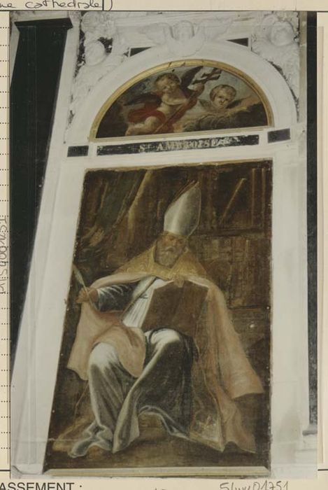 Tableau : Saint Ambroise docteur de l'Eglise et évêque de Milan écrivant