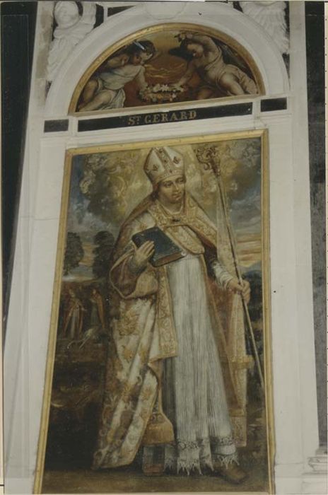 Tableau : Saint Gérard évêque de Toul (+924) avec livre