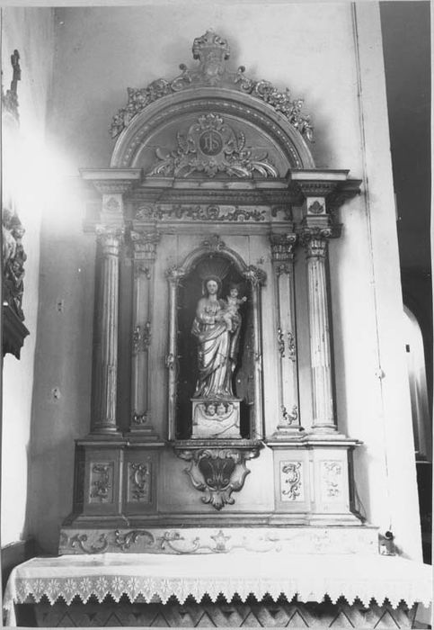 retable latéral, statue : Vierge à l’Enfant