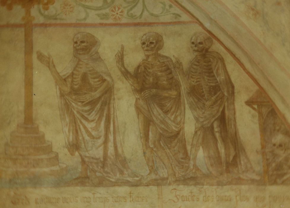 peinture monumentale : Dit des trois morts et des trois vifs (Le), détail