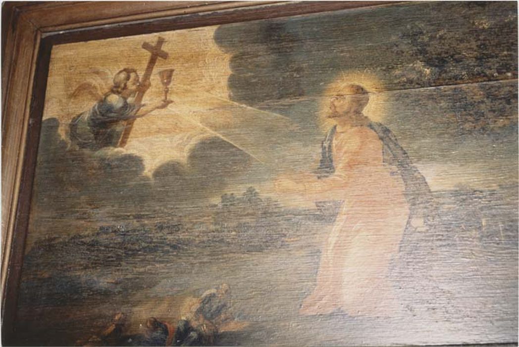 tableau : le Christ au Jardin des oliviers et l'apparition de l'ange, vue partielle