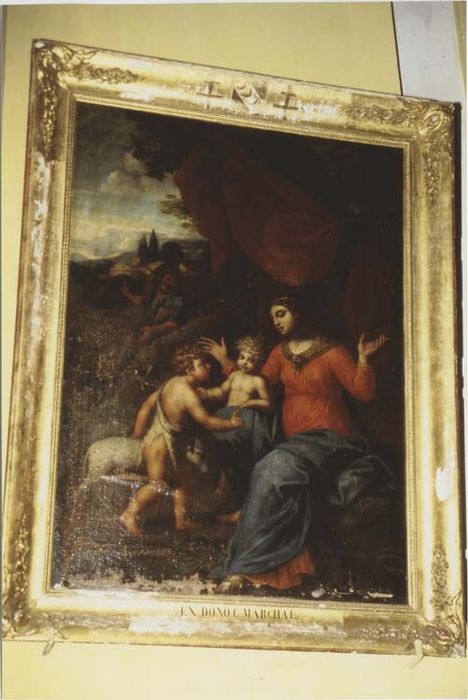 Tableau : Sainte Famille et saint Jean-Baptiste enfant ; cadre