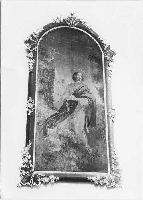 tableau et cadre : saint Pierre au chant du coq