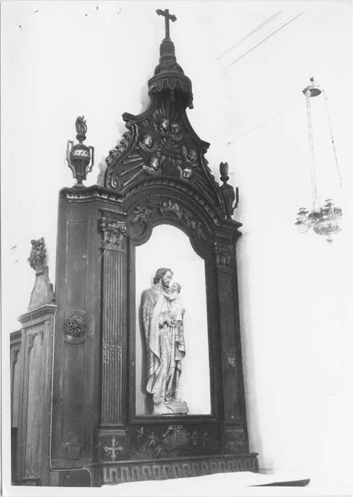 autel latéral, retable, statue : Joseph et l’Enfant