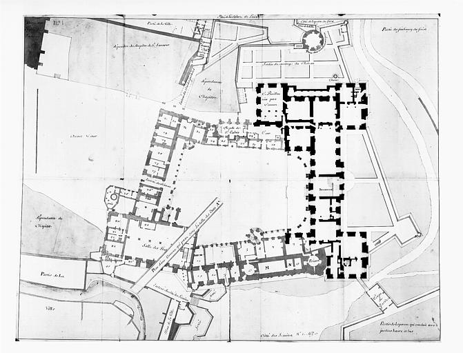 Plan du rez-de-chaussée, avec toutes les retombes