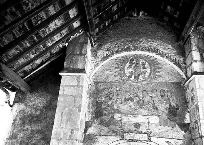 Peinture murale située à l'intérieur de la chapelle : Dormition de  la Vierge