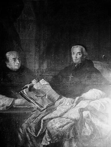 Peinture sur toile : portrait d'un abbé de l'Abbaye des Roches