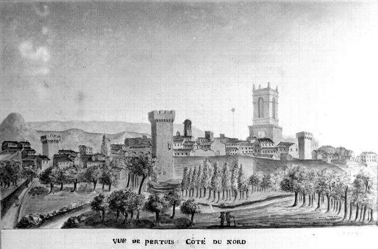 Gravure : ville côté nord