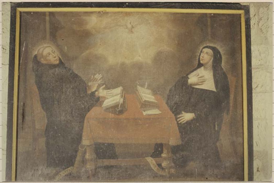 tableau : Saint Benoît et sainte Scholastique inspirés par l'esprit saint