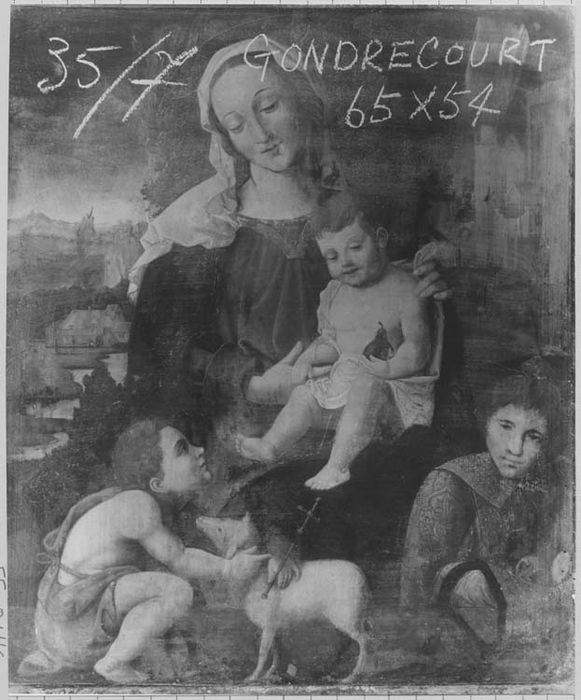 tableau : Vierge à l'Enfant, saint Jean-Baptiste et saint Etienne