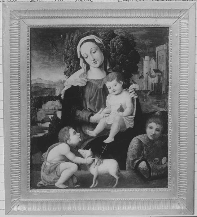 tableau : Vierge à l'Enfant, saint Jean-Baptiste et saint Etienne