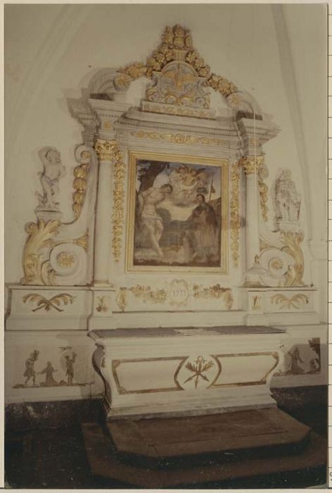 Autel et retable de saint Sébastien et saint Roch, tableau : le Baptême du Christ