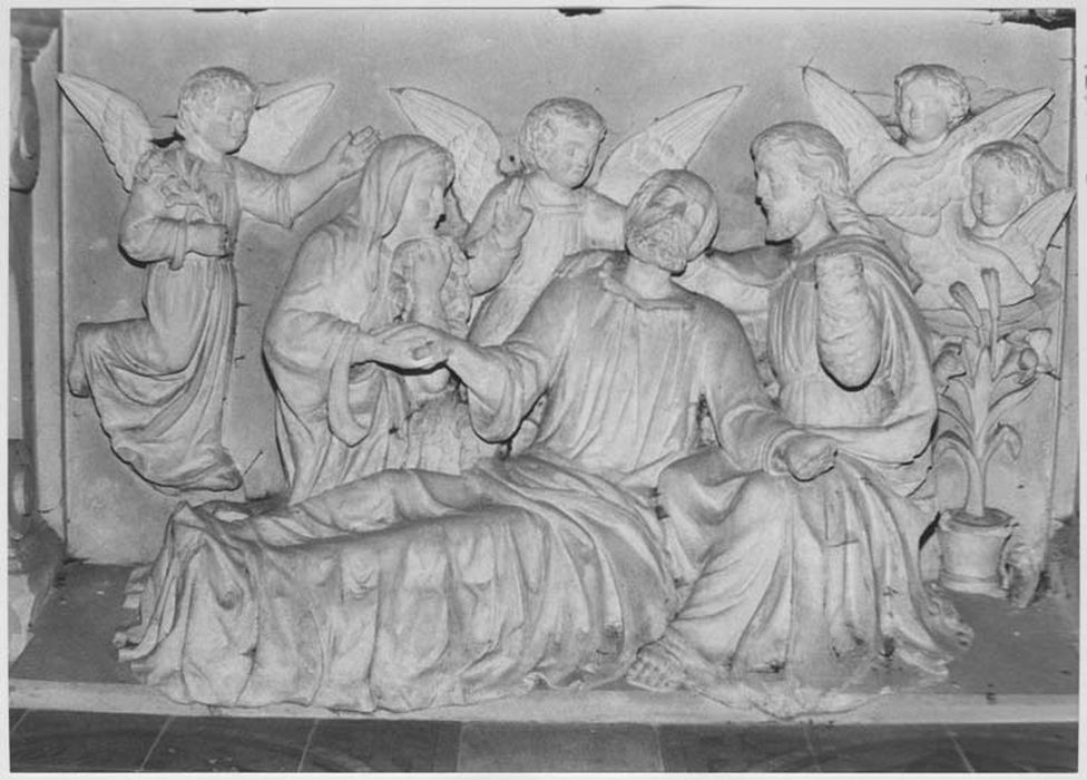 autel, bas-relief : la mort de Saint Joseph