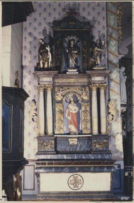 Autel et retable nord, 2 statues : Saint Jacques, Saint Christophe