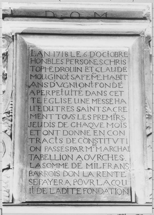 plaque funéraire de Christophe Drouin et Claude Mouginot