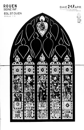 Photomontage de vitrail : baie 217, personnages de l'Ancien  Testament et Sibylle