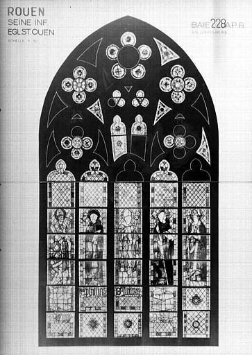 Photomontage de vitrail : baie 228, saints confesseurs, état après  restauration