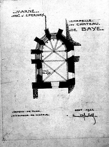 Chapelle, croquis du plan