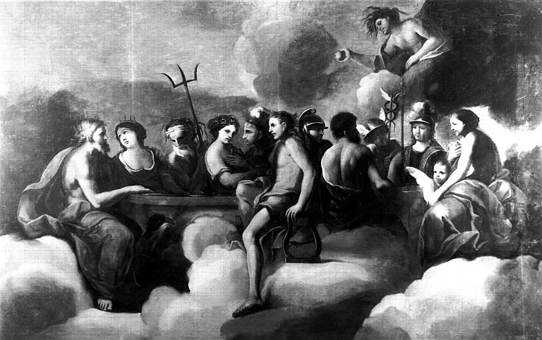 Peinture sur toile : Assemblée des Dieux, état après restauration - © Ministère de la Culture (France), Médiathèque du patrimoine et de la photographie, diffusion GrandPalaisRmn Photo