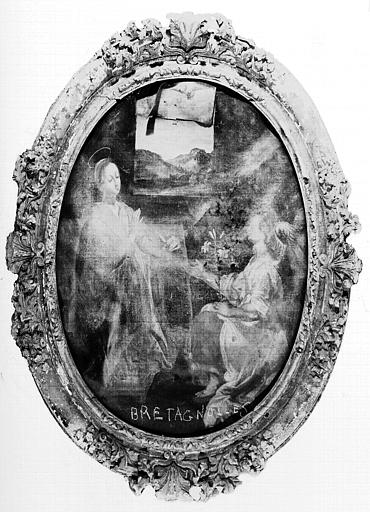 Peinture sur toile : Annonciation, état avant restauration
