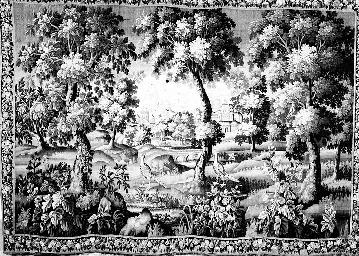 Tapisserie d'Aubusson : verdures, état avant restauration
