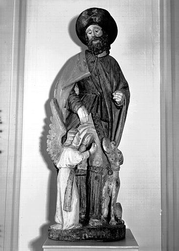 Statue en bois : saint Roch