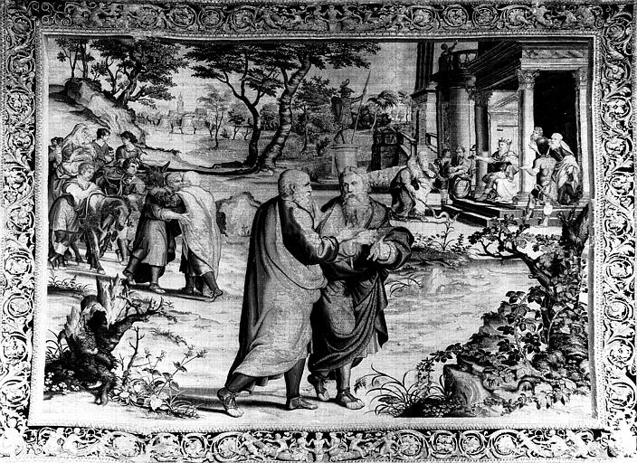 Tapisserie des ateliers de Bruxelles, Histoire de Moïse : Moïse et  Aaron allant trouver le roi d'Egypte