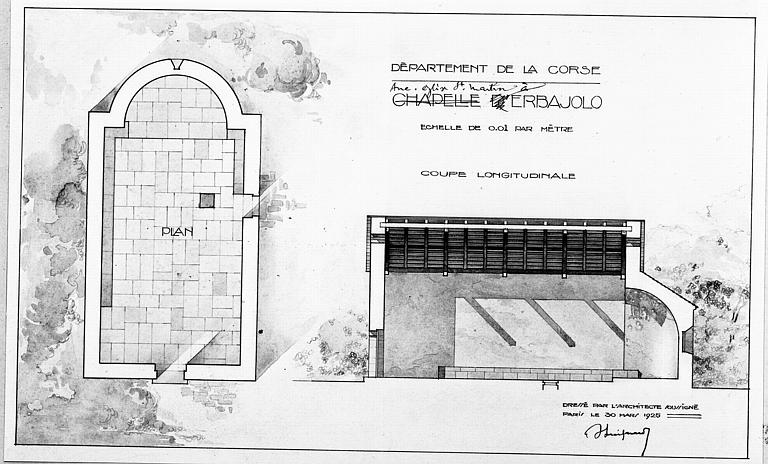 Plan et coupe longitudinale