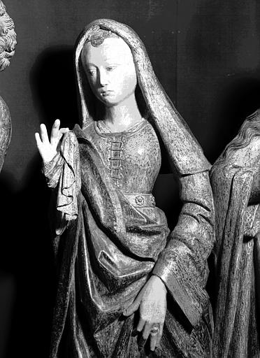 Sépulcre en bois peint provenant de la chapelle de Tous-les-Saints  de l'abbaye de Moissac : sainte Femme