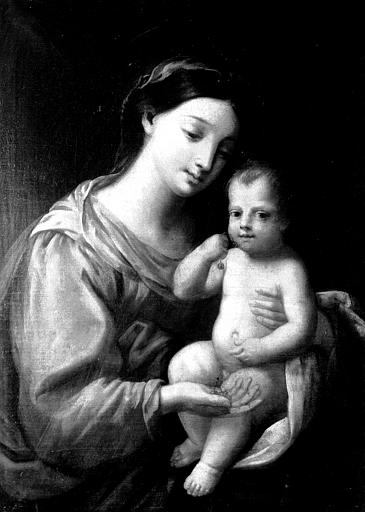 Cadre en bois sculpté et doré de la peinture sur toile : Vierge aux cerises - © Ministère de la Culture (France), Médiathèque du patrimoine et de la photographie, diffusion RMN-GP