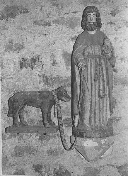 groupe sculpté : saint Hervé et son Loup, vue générale