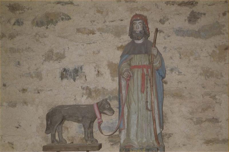 groupe sculpté : saint Hervé et son Loup, vue générale